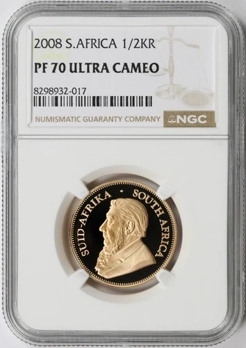 2008 South Africa Proof Gold 1/2 Krugerrand NGC PF70UCAM