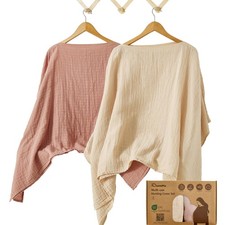 IBESTOPIA Nursing Cover for Breastfeeding   2 51 49 Inch, Linen  Dusty Pink
