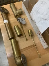 Sayco Brass Bath Trip Lever Tub Waste & Overflow Drain 1-1/2" dia 12" lg. U.S.A.