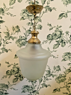 Laura Ashley:Edle Deckenlampe Messing & Milchglas   Klassisches Design   Vintage