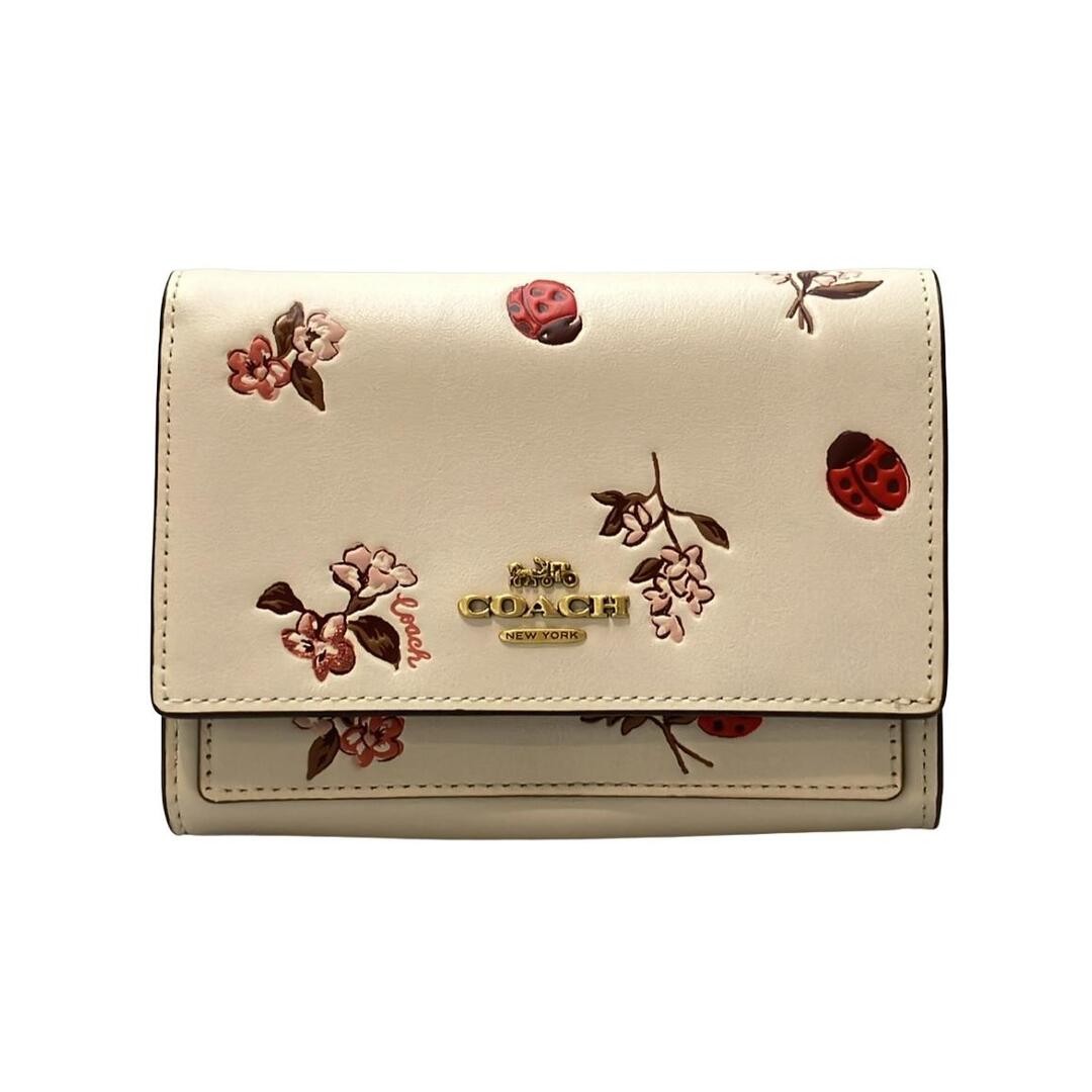 Coach Bifold Wallet Lady Bug Floral Print Ladies' 319ce44b5ee8dffd38fa887318378