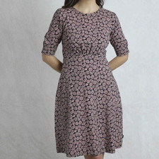 WEIRD FISH LADIES CASSANDRA TEA ROSE FLORAL JERSEY SWING DRESS SIZE 18 (REF 450)