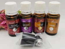 ×4 15ml Lot Young Living Essential Oils Thieves Lavender Tea Tree Copaiba NEW 