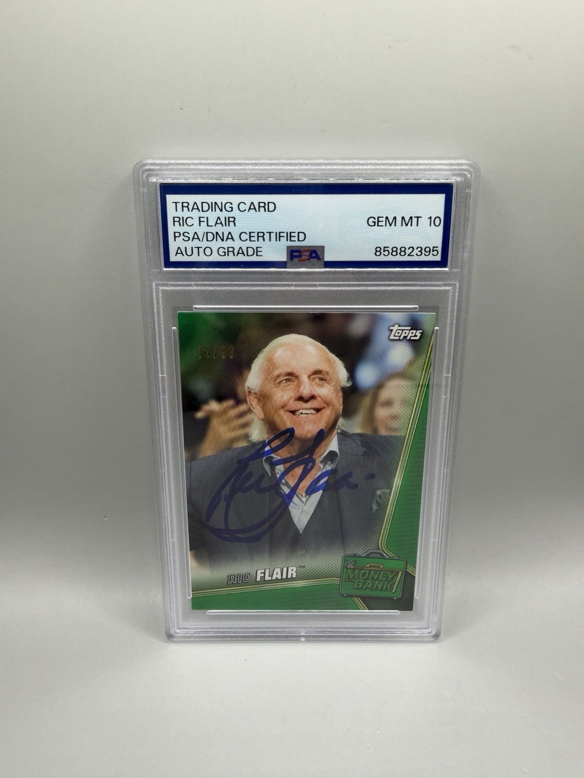 Ric Flair Signed 2019 Topps WWE Money In The Bank #/99 Card PSA/DNA 10 Auto