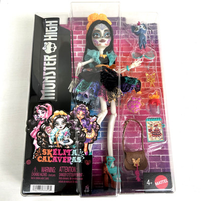 Monster High Skelita Calaveras Doll with Pet Candelita New Sealed