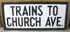 Vintage 1930s New York City Porcelain IND Train Station Subway Sign Church Ave. — photo 1