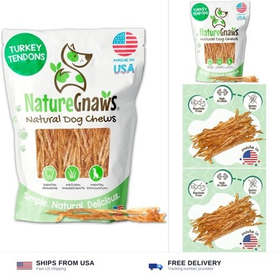 Nature Gnaws USA Turkey Tendons for Dogs (1Lb) - Delicious Grain Free Reward ...