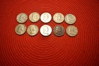 Ben Franklin Half SILVER Dollars  Lot Of 10 Coins