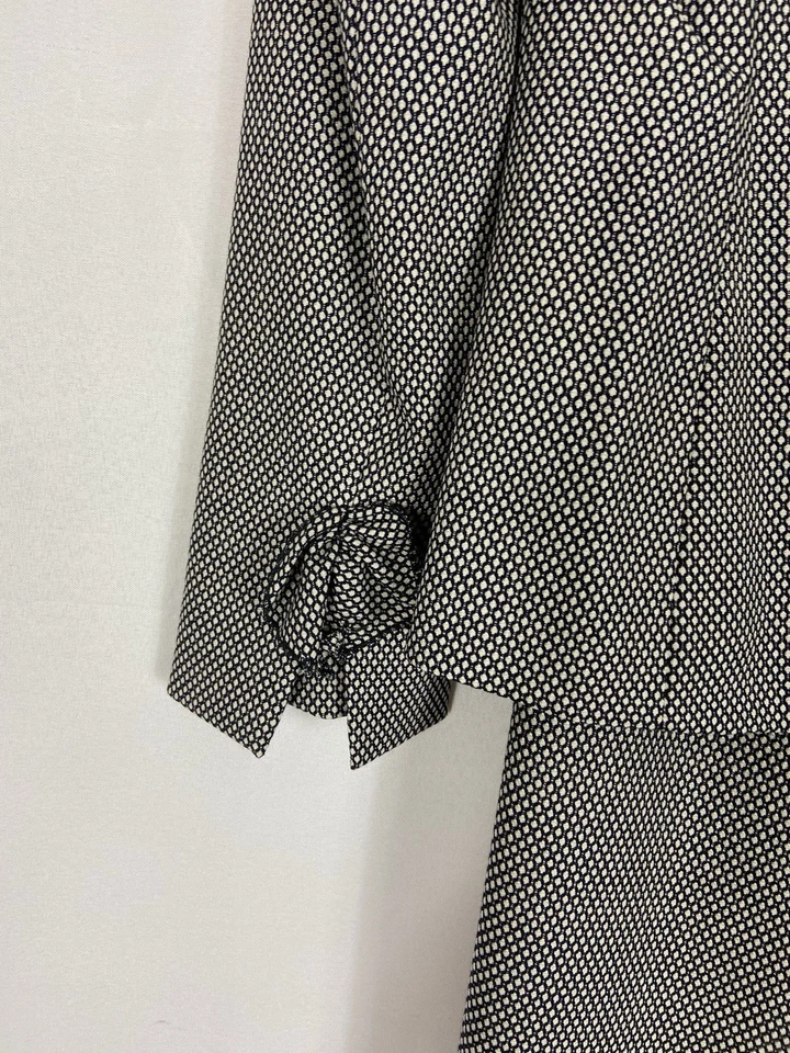 Traje Pantalón ESCADA Talla 34 Lana Seda Detalle Fluido Negro Blanco Cuadros Foto 3 de 4