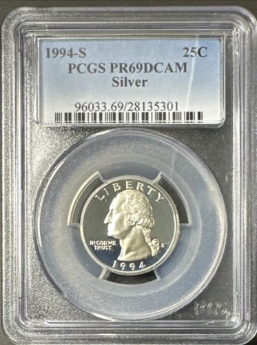 1994 S 25C Silver Washington Quarter Proof PCGS PR69DCAM