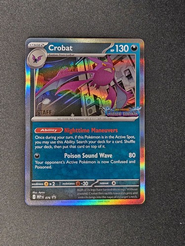 Pokemon TCG Crobat 076 Staff Black Star Promo Chaos Rising Mega Evolutions Holo 
