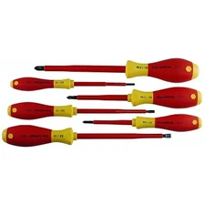 SoftFinish Insulated Screwdriver Set, Metric, Includes 3-Phillips/3-Slotted,