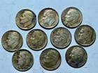 US 90% Silver Roosevelt Dimes P&D , Lot Of 10 / Circulated / Range: 1950-1964