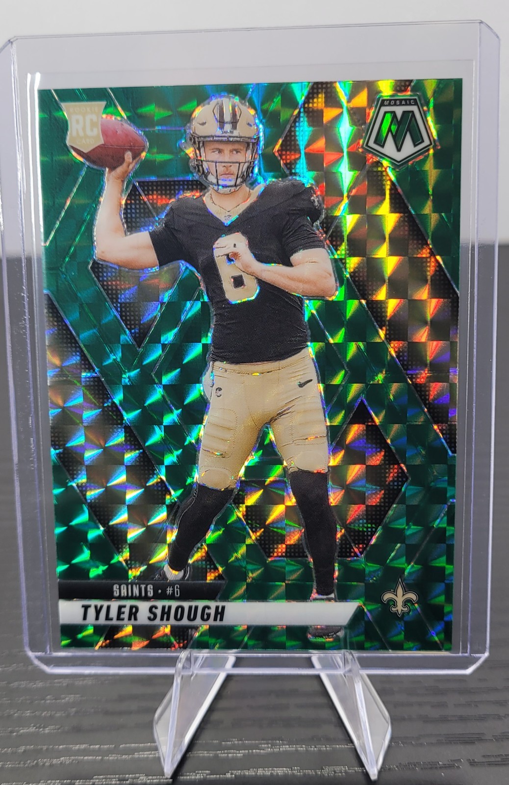 2025 Panini Mosaic Tyler Shough Green Prizm #312 (RC) N.O. Saints QB1 Rookie