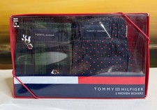 Tommy Hilfiger Men's 2 Woven Boxers Assorted Styles 100 Cotton Small NEW 35
