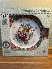 Mary Engelbreit MAGIC OF CHRISTMAS 10.5" Dinner Plates Santa Enesco 2001 Box 4