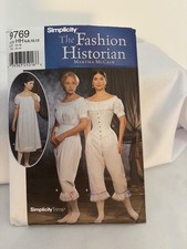 Simplicity Fashion historian uncut dress pattern