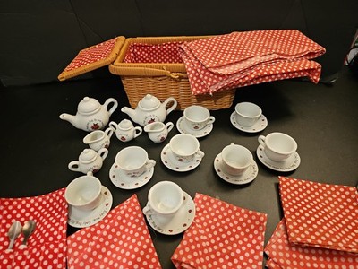 Lady Bug Tea Set in a Basket 