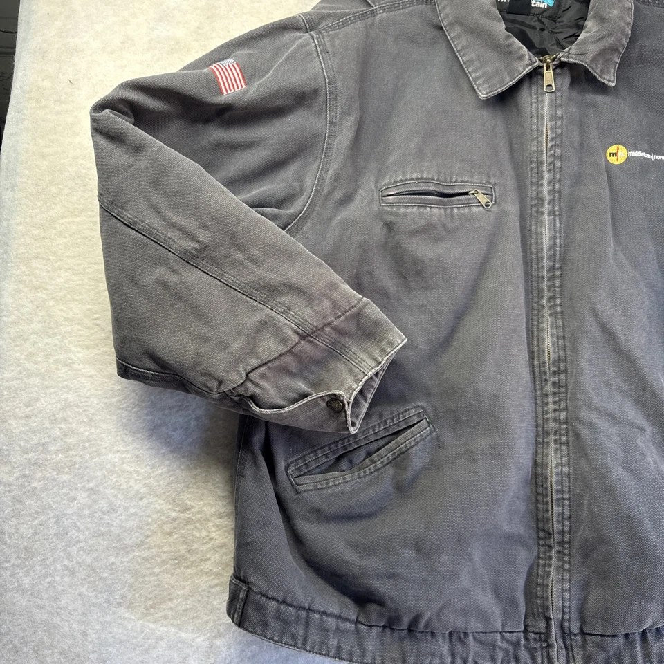 Chaqueta Tri Mountain Vintage Lona Acolchada Detroit Ropa de Trabajo Estilo Para Hombre Talla XL Foto 2 de 4