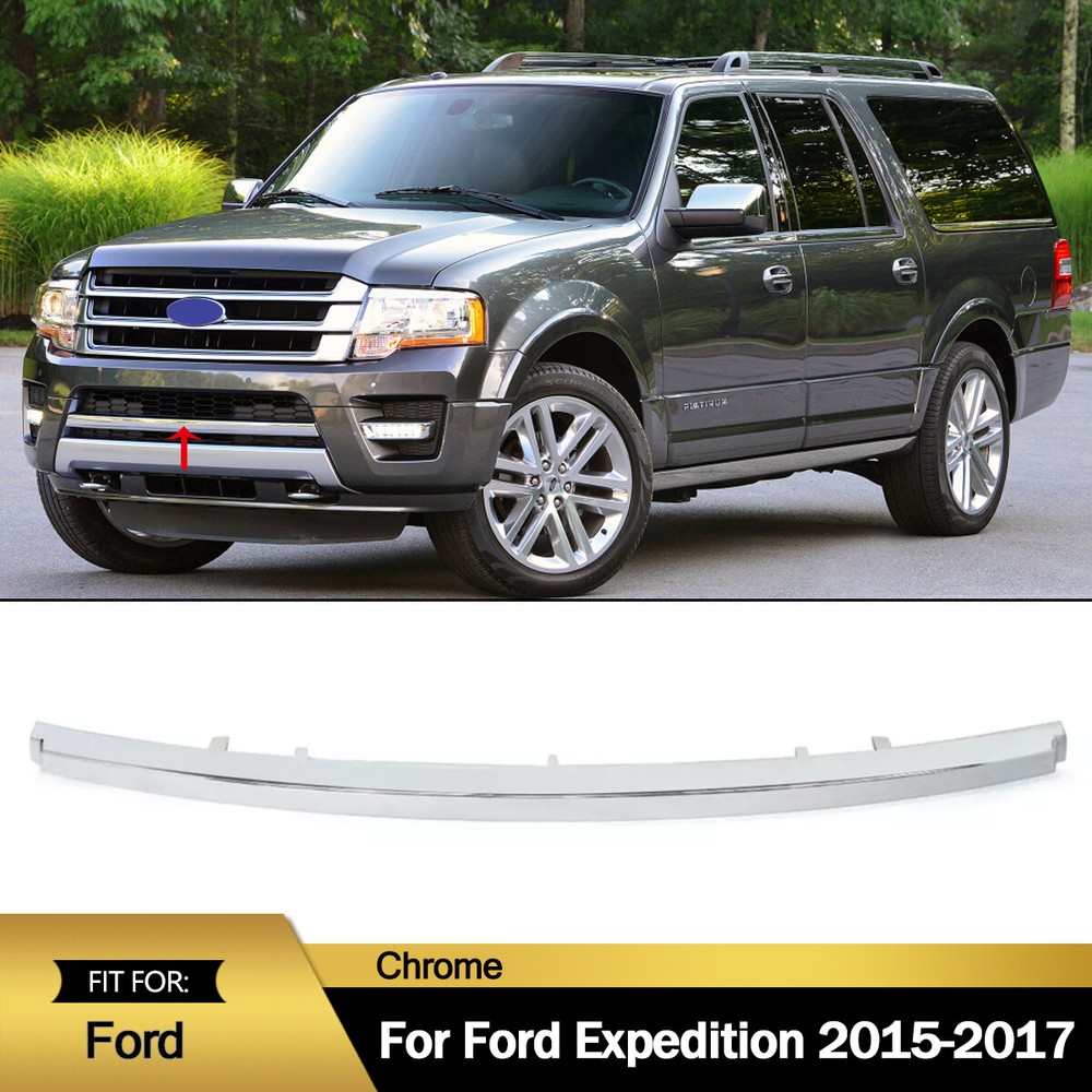 2015-2017 Ford Expedition Chrome Front Bumper Cover Molding FL1Z8419AA