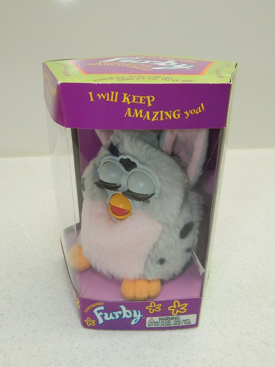 Furby 1998 ORIGINAL 1st Gen 70-800 Grey and Pink Spotted SCARCE