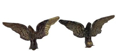Vintage Solid Brass American Eagle Finials Fence Topper Flag Pole Decor