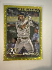 2024 Topps Seth Brown #79 Yellow Crackle /50 Oakland Athletics