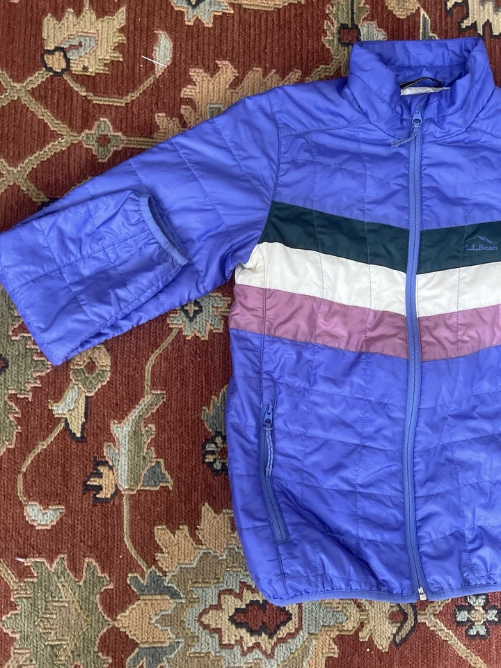 LL Bean Chaqueta Juvenil Púrpura Puffer Cremallera Completa Chaqueta de Plumón Sintético Talla M 10-12 Foto 2 de 4