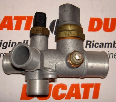 Late Ducati water cooled union assembly with 3 temperature sensors 81410371A