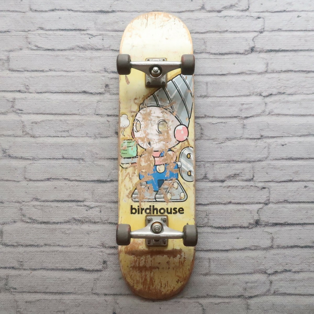 【レア 雰囲気◎】80-90's POORHOUSE SKATEBORDS Vintage 90s Birdhouse Skateboard Complete Skate Early Independent