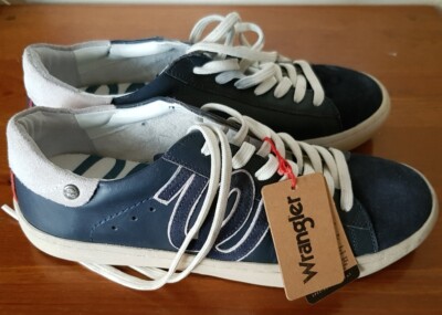 Men's Leather Athletic Sneakers Wrangler Trainers Sports Casual