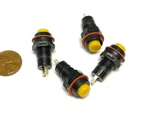 4 Pieces Yellow normally open NO Push Button Momentary OFF ON Switch 10mm C39