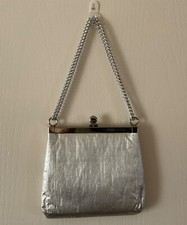 Vintage Silver Lame Evening Clutch Bag, Used, very good condition, 6  x7  in size
