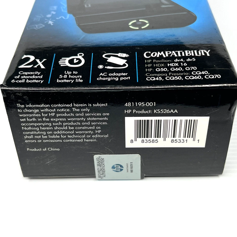 Batería de iones de litio de carga múltiple de 12 celdas HP Notebook OEM 10,8 voltios 5000 mAh Foto 3 de 4