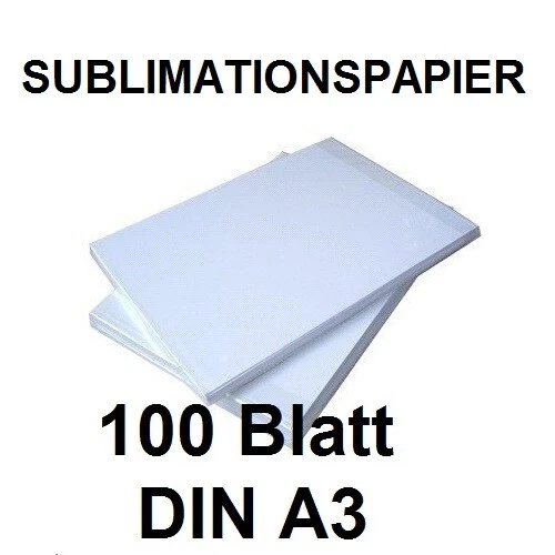 INKPRO ✅ 100 Blatt DIN A3 Sublimationspapier, Sublimations Thermo Transferpapier