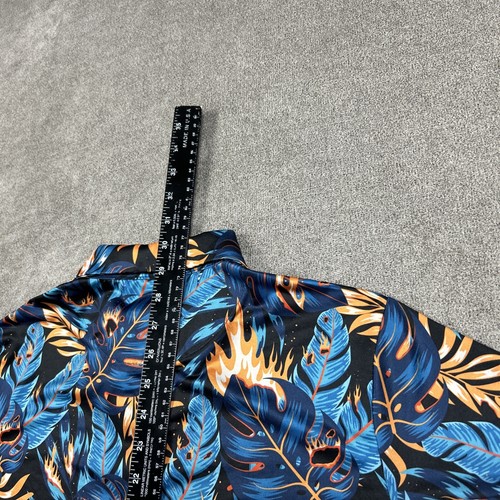 Pins and Aces Poloshirt Herren Medium Performance Golf Floral Fire Leaves Print - Bild 6 von 8