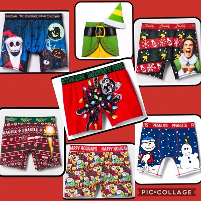 NWT Meowy Emoji Nightmare Before Christmas Story ELF Snoopy Boxer Briefs S M XL