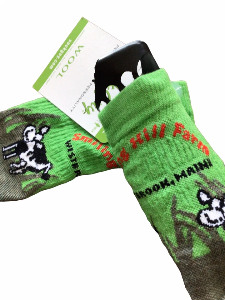 Calcetines de ciclismo de rendimiento Sock Guy Turbowool Smiling Hill Farm Maine L/XL NUEVOS CON ETIQUETAS Foto 3 de 4