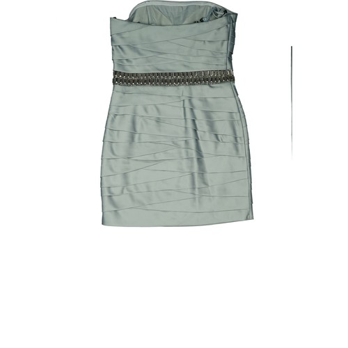 Unique Abend Cocktail Party Brautjungfern Kleid Pencil kurz M 38 Grau Nieten NEU - Bild 3 von 3