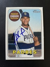 Franchy Cordero Signed 2018 Topps Heritage High Number Card San Diego Padres COA
