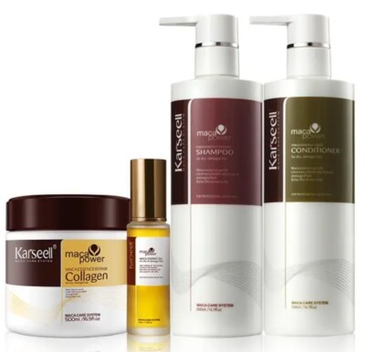 Karseell Dry Damaged Hair Repair Set Shampoo Conditioner Mask MACA Argan Oil Kit