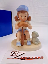 Goebel 1984 “Amerkids Benched” Girl on Bench w/ Dog Figurine- SIGNED