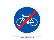 Sticker panneau FIN VOIE CYCLABLE cycliste vélo piste route autocollant