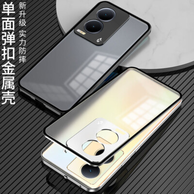 For Honor GT 5G, Luxury Hybrid Metal Bumper Magnet Back Glass Case Cover