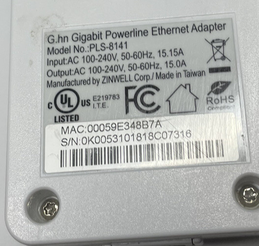 2 Zinwell G.hn Gigabit Powerline Adapter PLS8141 Gigabit Powerline eBay