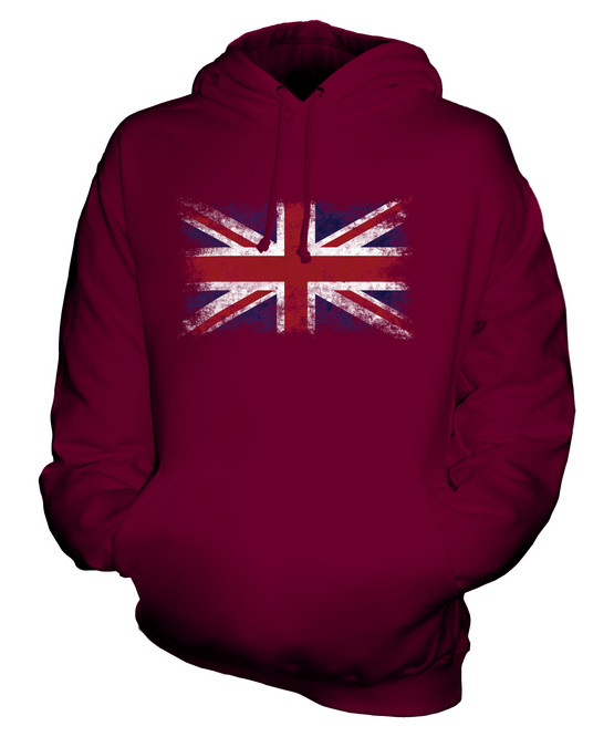 UNION JACK DISTRESSED FLAG UNISEX HOODIE TOP UK GB GREAT BRITAIN