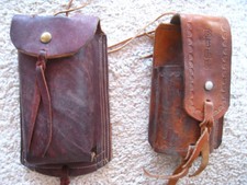2 Vintage Leather Canteen Holders Saddle Horseback  REDUCED 
