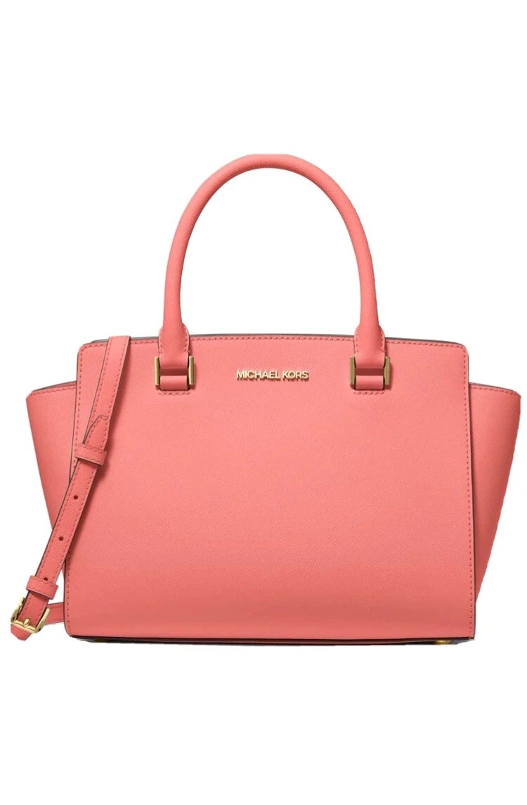 Michael Kors Selma Medium Saffiano Leather Satchel - Grapefruit