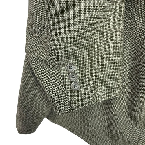 Oleg Cassini Gold Mens 54L Black Tan 100% Wool Blazer Jacket 2 Button READ - Picture 3 of 9