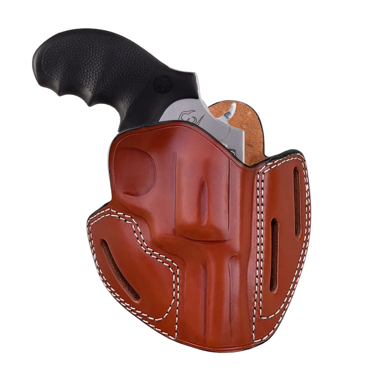 Leather OWB Holster For Taurus Judge 45 Colt/ 410 GA - 3 Slot Belt Loops